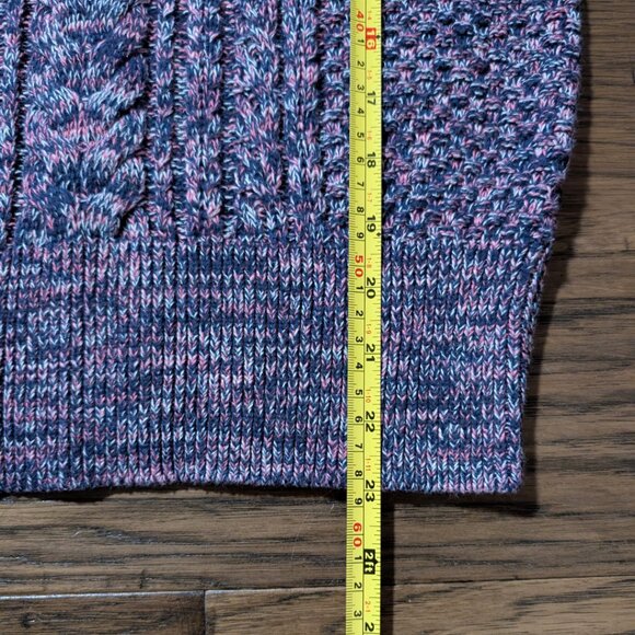 Gap classic cable knit crew neck sweater navy pink size XS - Picture 9 of 16